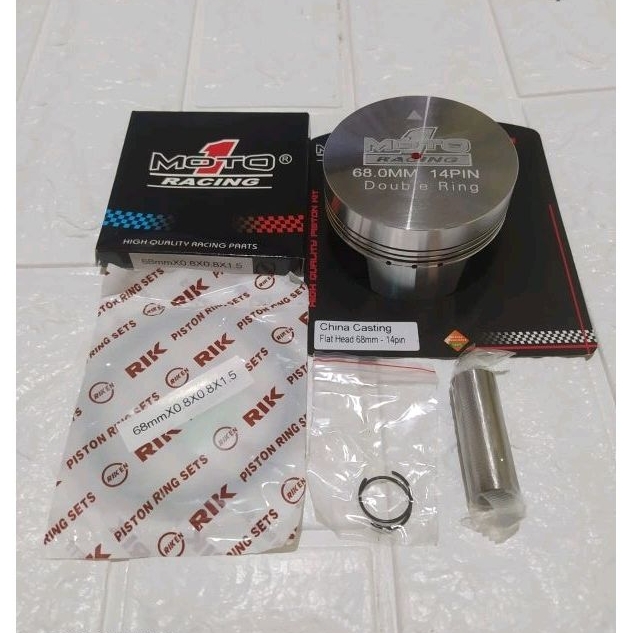 Jual piston seher kit moto 1 CASTING pin 14 mentah ukuran 57 58 59 60