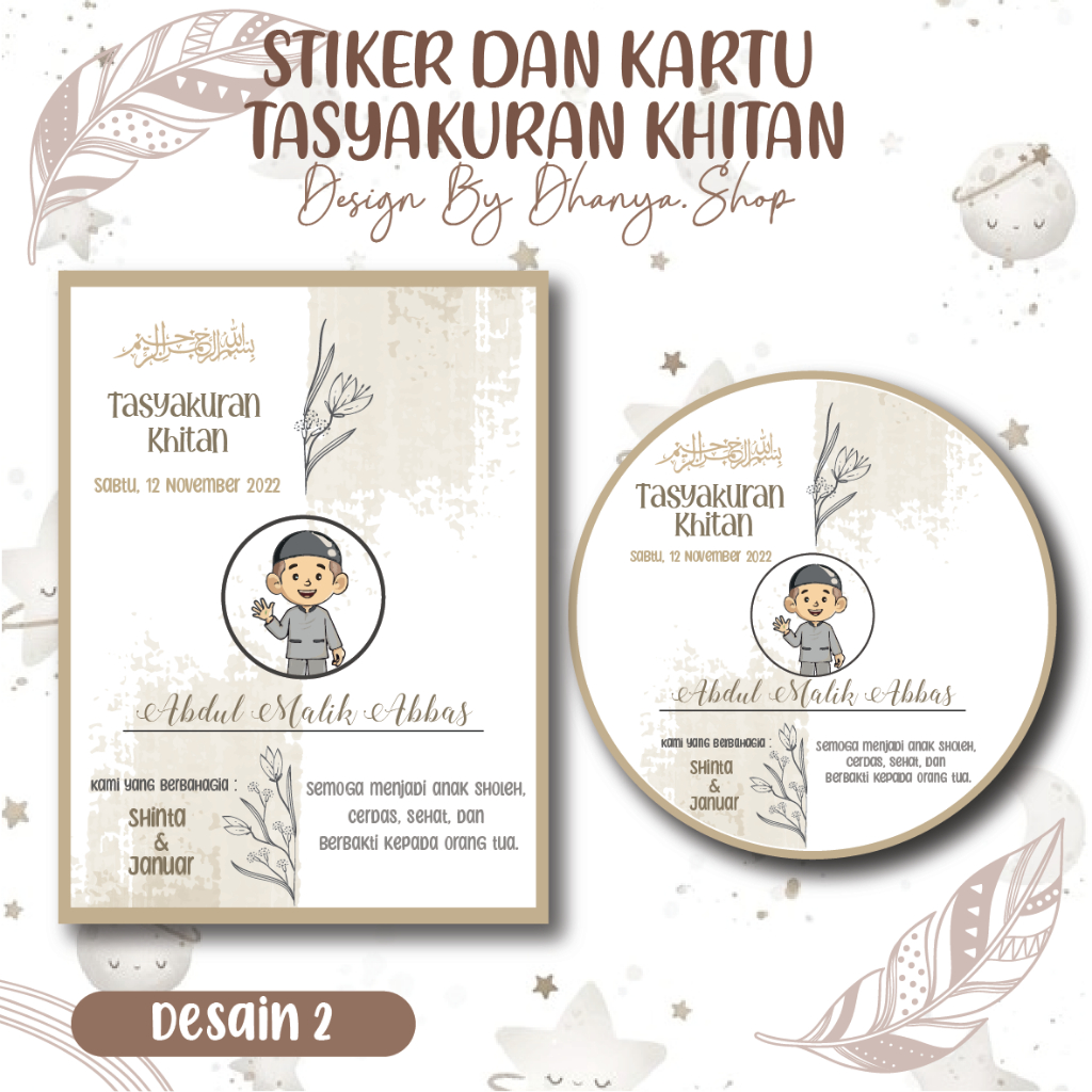 Jual Stiker / Kartu Label Syukuran Khitanan / Hangtag / Hangtag 3in1 ...