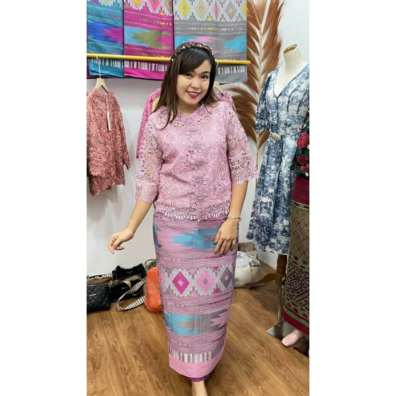 Jual pink butik motif baru kancing depan made in thailand | Shopee ...