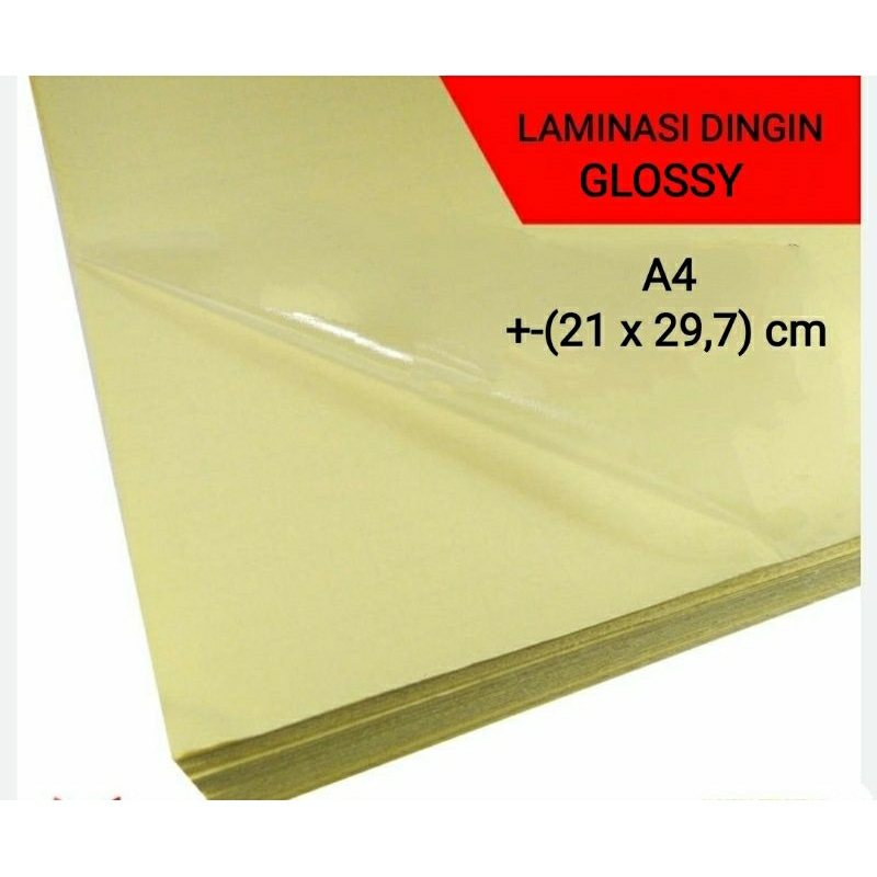 Jual Laminasi Dingin Glossy 100 GSM A4 isi 10 Lembar / Sticker ...