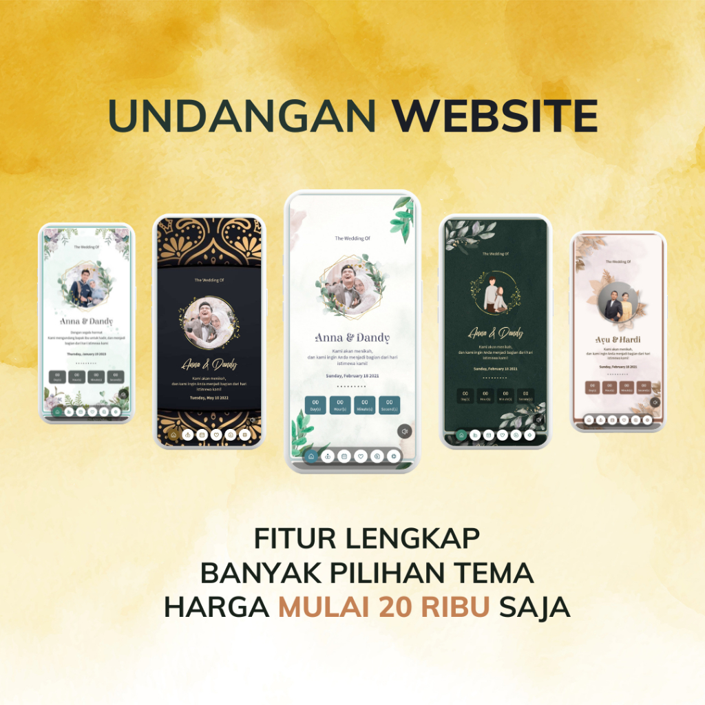 Jual Undangan Pernikahan Digital Premium | Tema Foto Dan Tanpa Foto ...