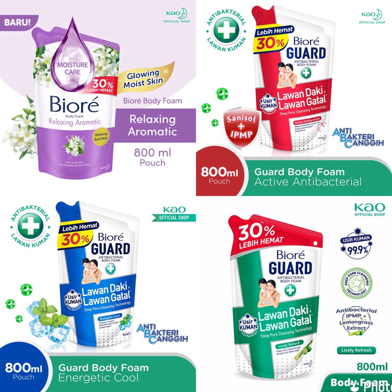 Jual Biore Sabun Mandi Cair Pouch 800 ml | Body Wash | Body Foam ...