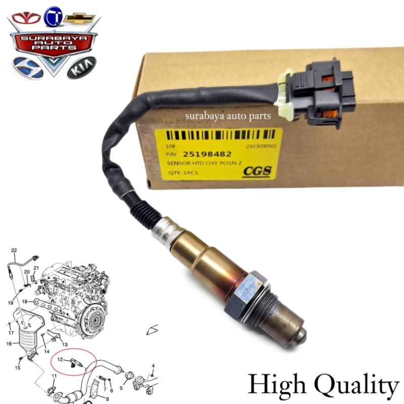 Jual Sensor Oxigen Oxygen O2 Bawah Belakang Chevrolet Spin 1.2 1200 Cc ...