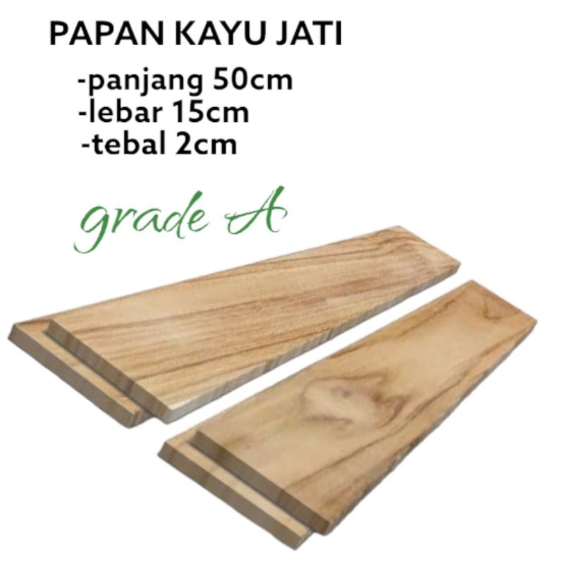 Jual Papan Kayu Jati Grade A Panjang 50cm X Lebar 15cm X Tebal 2cm ...