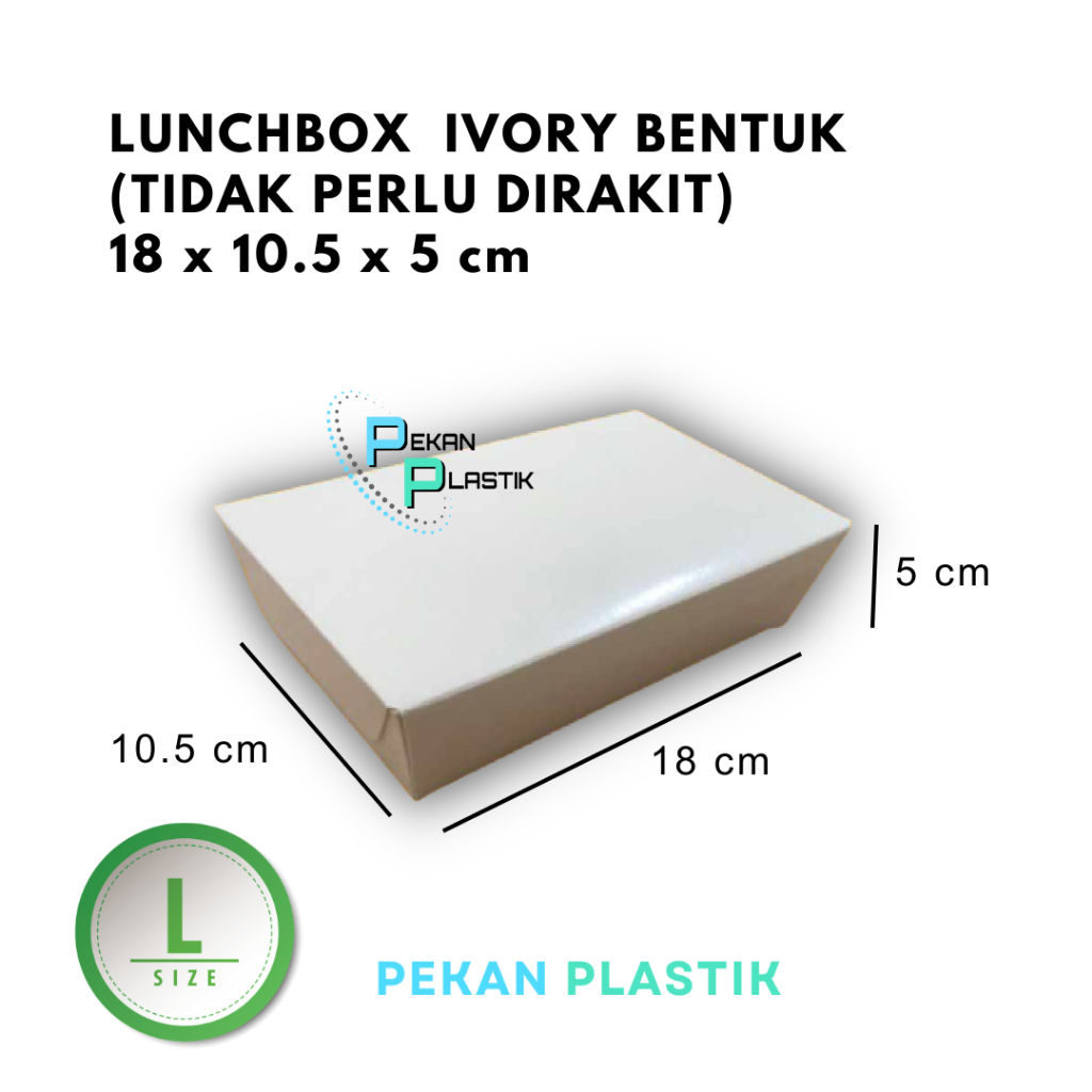 Jual Pcs Paper Lunch Box Size M Dan L Ivory Putih Kotak Nasi Ivory Putih Shopee Indonesia