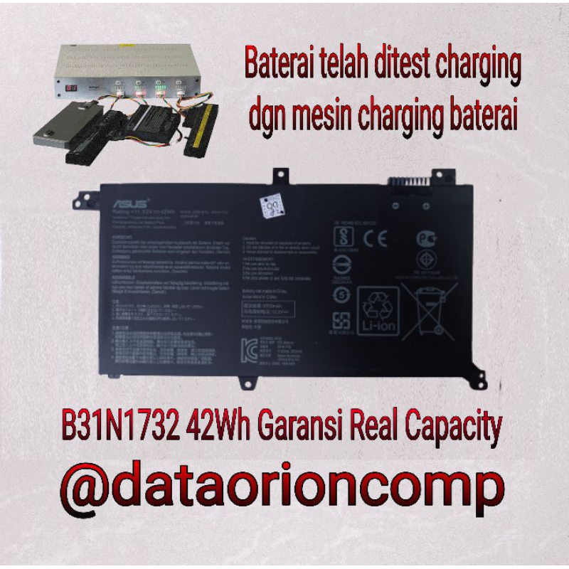 K KYUER 42Wh B31N1732 Laptop Batterij voor Asus Vivobook S14 S430FA S430FN S430UA S430UAN S430UN S430UF K430F K430FA K430U V430U X430U X430UA X430UN X430UF X430FA X430FN FX571GT FX571LH FX571LI F571GD