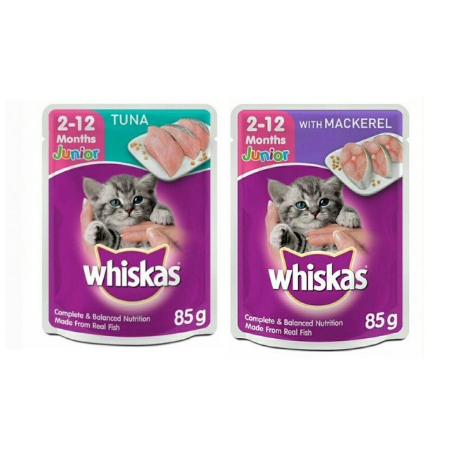 Jual Whiskas Junior Kitten Pouch 85gr Makanan Basah untuk Anak Kucing