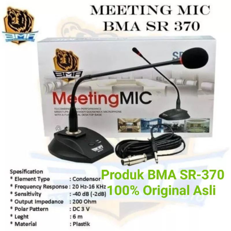 Jual Mic metting microphone BMA SR-370 SR 370 Original Mik meja Asli ...