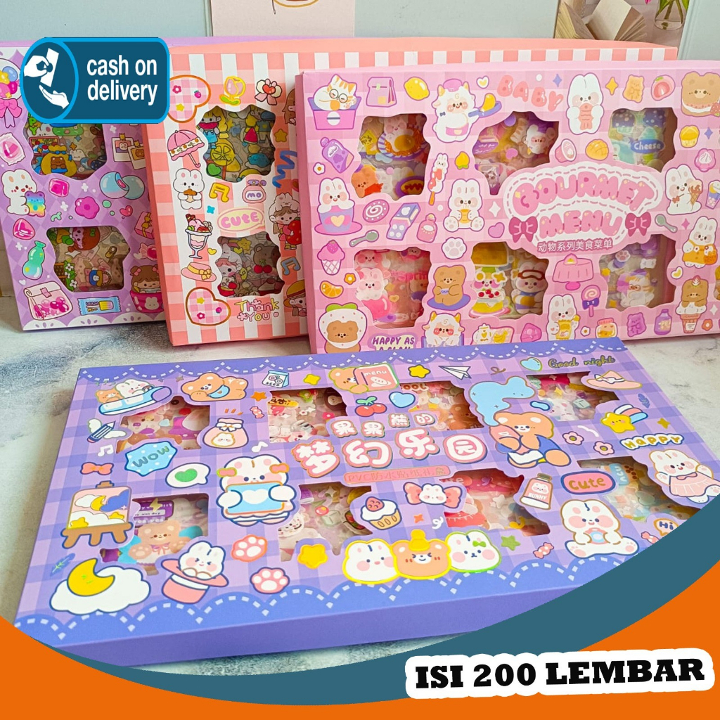 Jual Sticker Box Senmu Masu Momo Isi 200 Lembar Set Daily Manual Cute