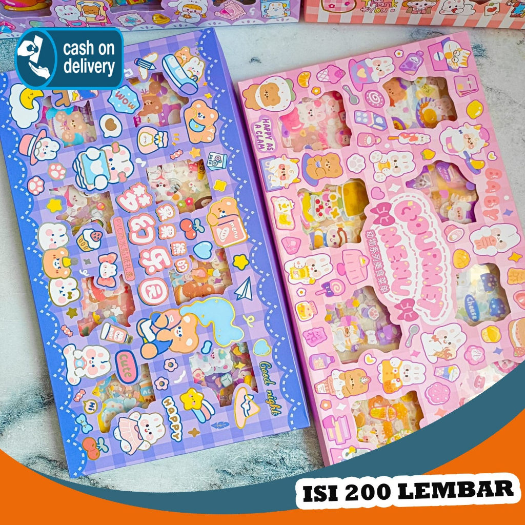 Jual Sticker Box Senmu Isi 200 Lembar Set Daily Manual Cute Pattern