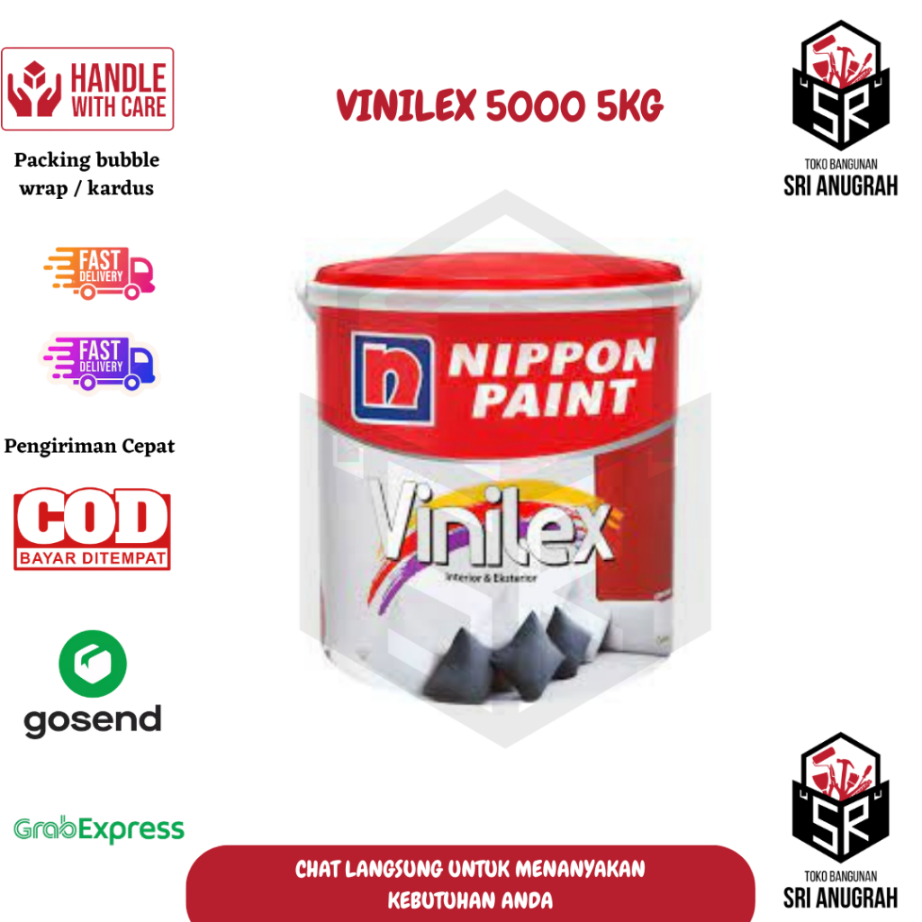 Jual Nippon Paint Vinilex 5000 / Cat Dinding Matt Readymix 5KG | Shopee ...