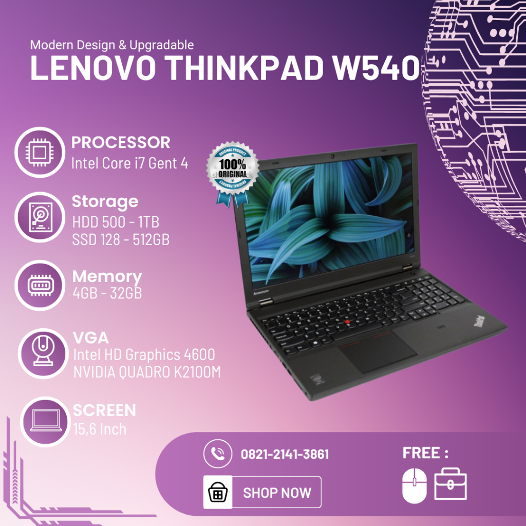Jual Laptop Gaming Editing Rendering W540 i7 QM Double VGA Mulus ...