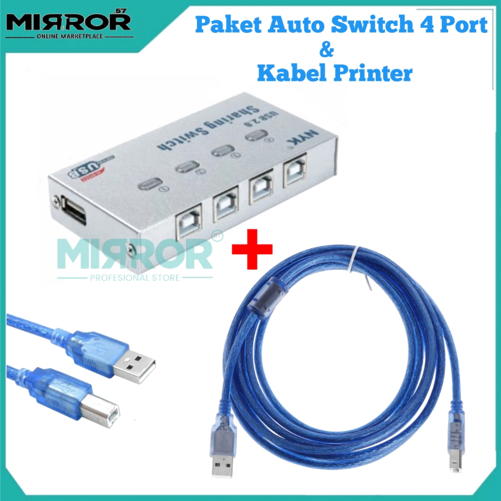 Jual Paket Kabel Printer Nyk Usb 20 Dan Auto Switch Printer Nyk 4 Port Shopee Indonesia 5208