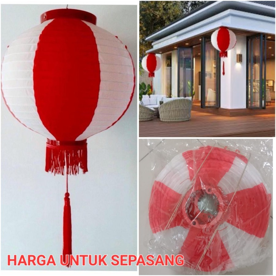 Jual 1SET Lampion Rumbai Kain Merah Putih Dekorasi DIRGAHAYU HUT RI ...
