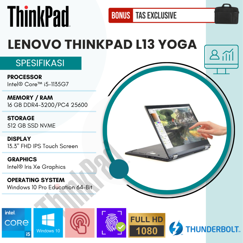 Jual Laptop Lenovo Thinkpad Yoga L13 Layar Sentuh Core I5 1135g7