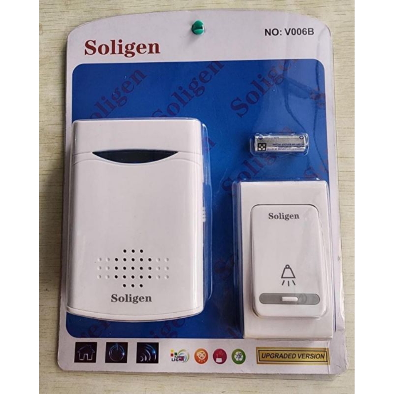 Jual Bel Pintu Rumah Wireless Waterproof Tanpa Kabel - Soligen V006B ...