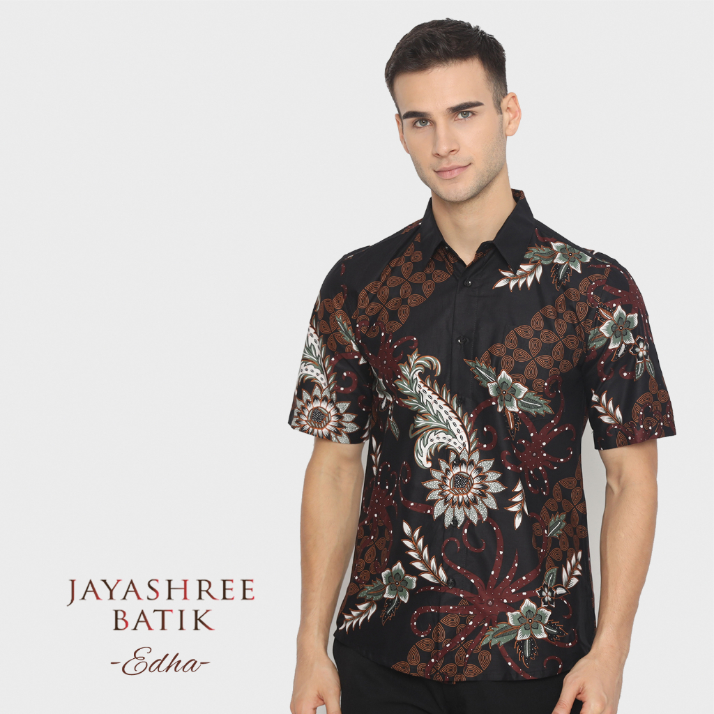 Jual Jayashree Batik Slimfit Edha Maroon Kemeja Batik Pria Lengan ...