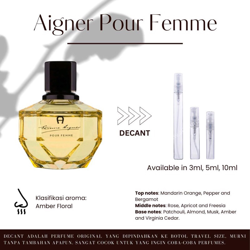 Jual Decant Aigner Pour Femme EDP Shopee Indonesia