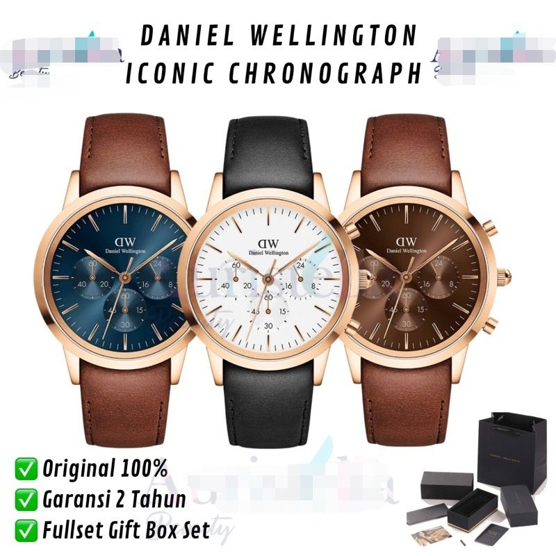 Jual JAM DW ICONIC LINK CHRONOGRAPH SILVER ROSEGOLD Shopee Indonesia