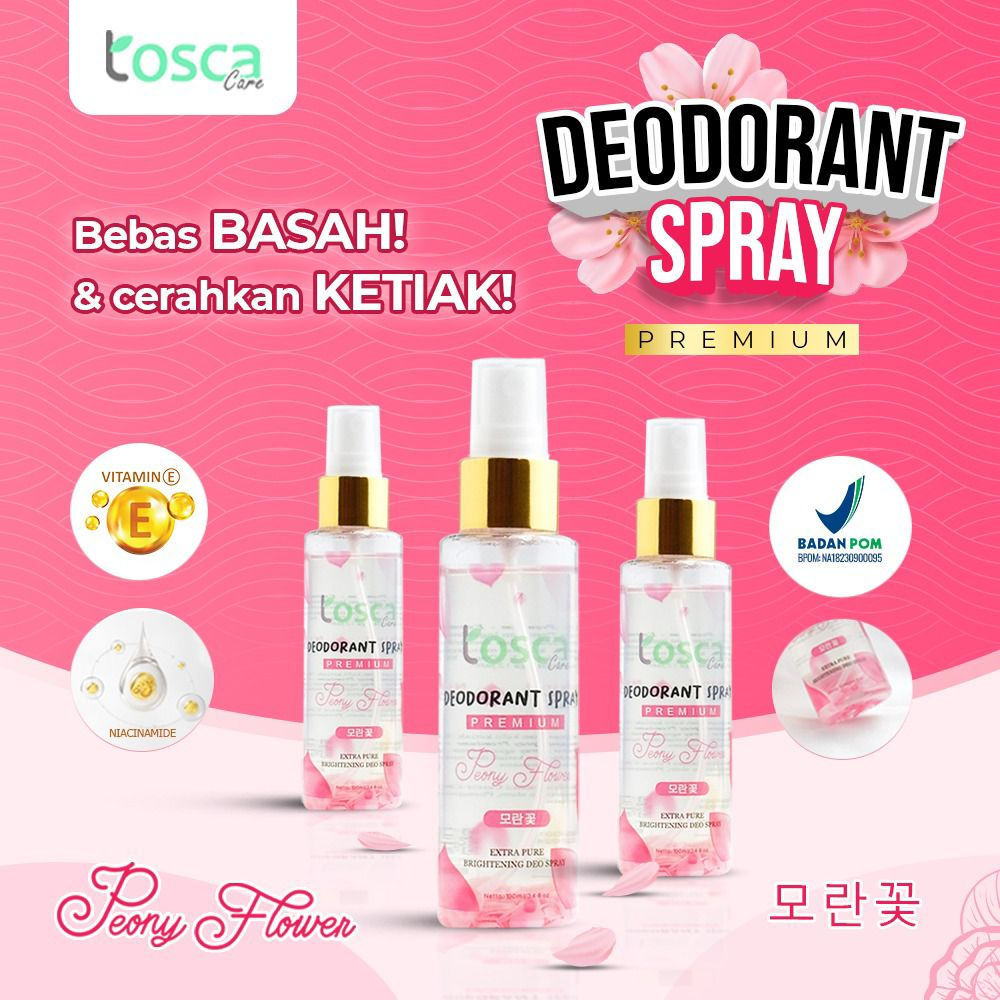 Jual TOSCA Deodorant Spray 100ml Deo Premium With Peony Flower