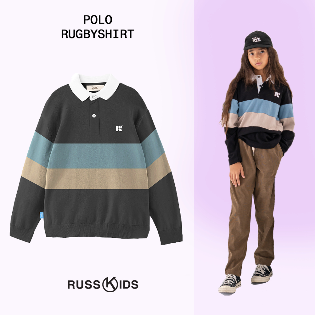 Jual Russ Kids Poloshirt Rugby Anak Elbows Black | Shopee Indonesia