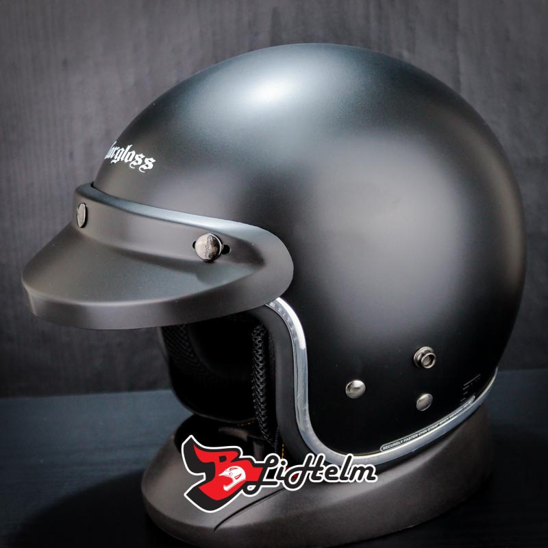 Jual CARGLOSS HELM CFM 2 LIST SILVER RETRO | BLACK DOFF | CLASSIC ...