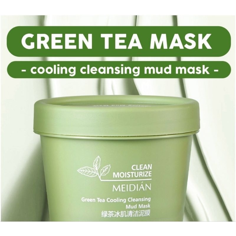 Jual MEIDIAN Green Tea Clay Mask Komedo Wajah Greentea Pore Clean