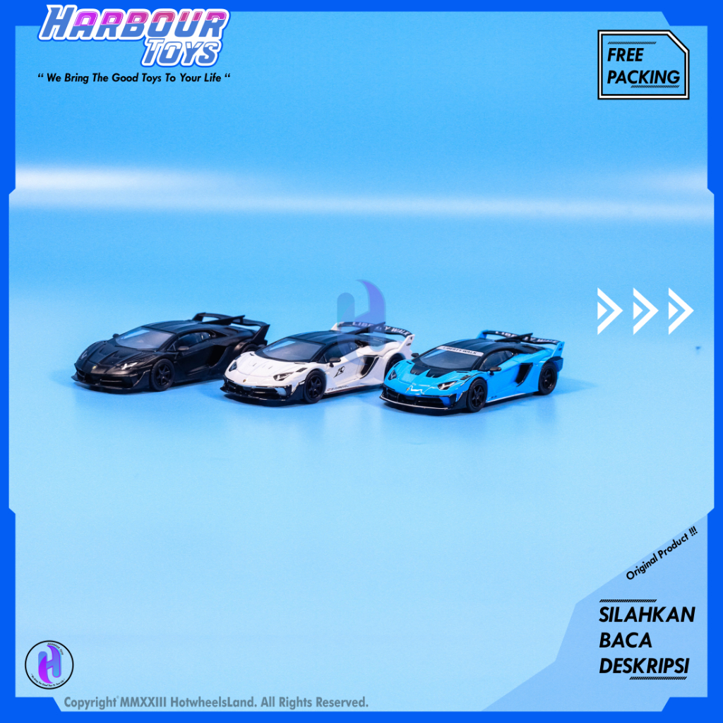 Modèle Réduit LAMBORGHINI Aventador GT EVO LB-Silhouette 1:64 - Noir Mat, Neuf