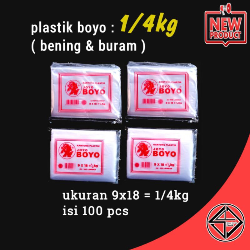 Jual Plastik Boyo Ukuran 14 Kg Isi 100 Pcs Bening Dan Buram Busek Plastik Wadah Makanan 6665