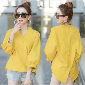 Atasan Fashion Wanita Korean Blouse Moga Blouse LD 110 Blouse Atasan Vneck Wanita
