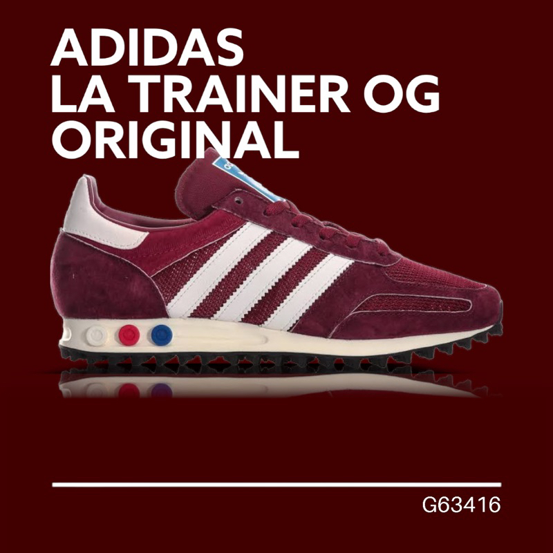 Sneakers Sepatu Adidas LA Trainer OG Burgundy Maroon ORIGINAL G63416