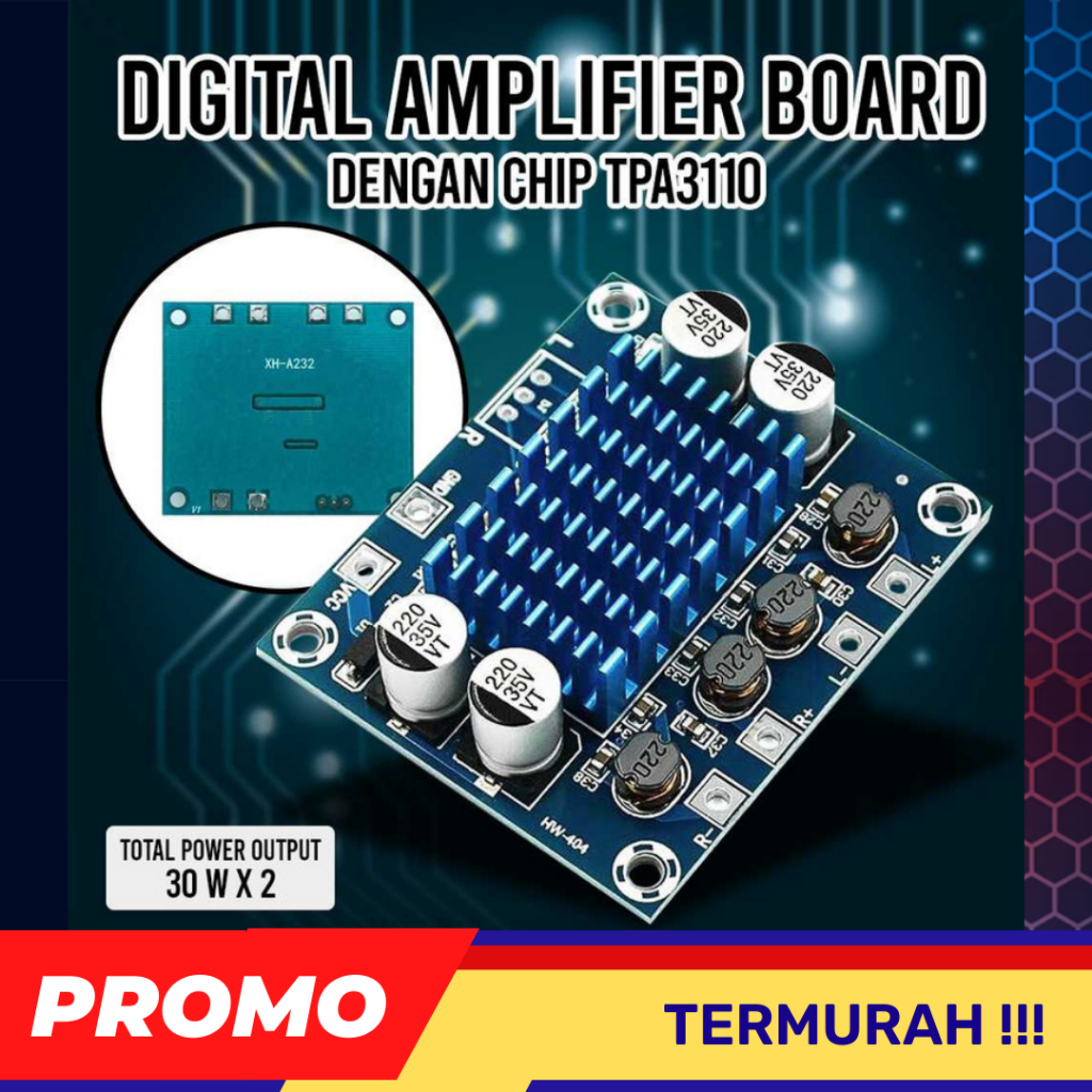 Jual Kit TPA3110 Power Amplifier 12V 30 Watt x 2 DIY Rakitan Suara