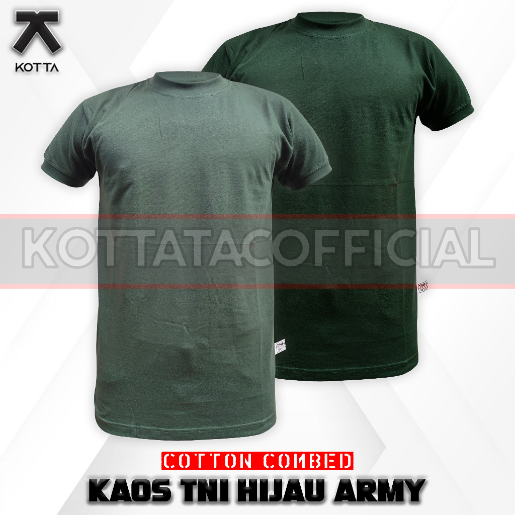 Jual Kaos Dalaman Pdl Pdh Tni Katun Jatah Hijau Army Shopee Indonesia