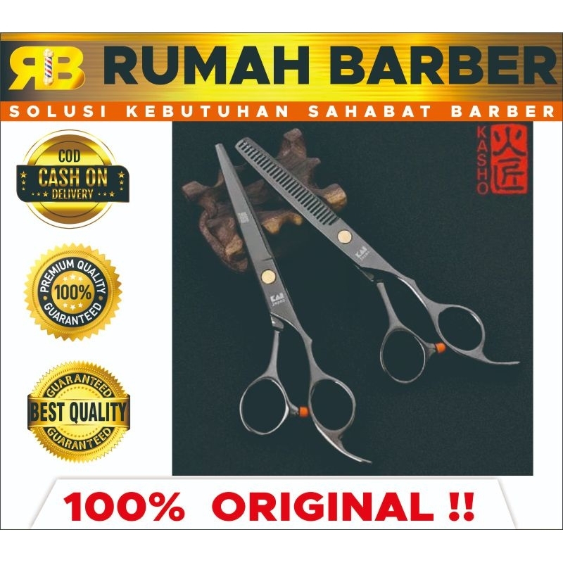 Jual Gunting Rambut Set Kasho Black Original Japan Gunting Cukur Potong ...