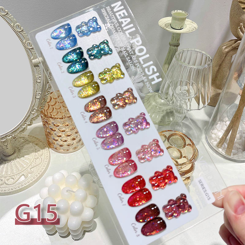 Jual VENDEENI Kutek Gel Polish Glitter Cat Eye Serie G13 G22 8 x 15