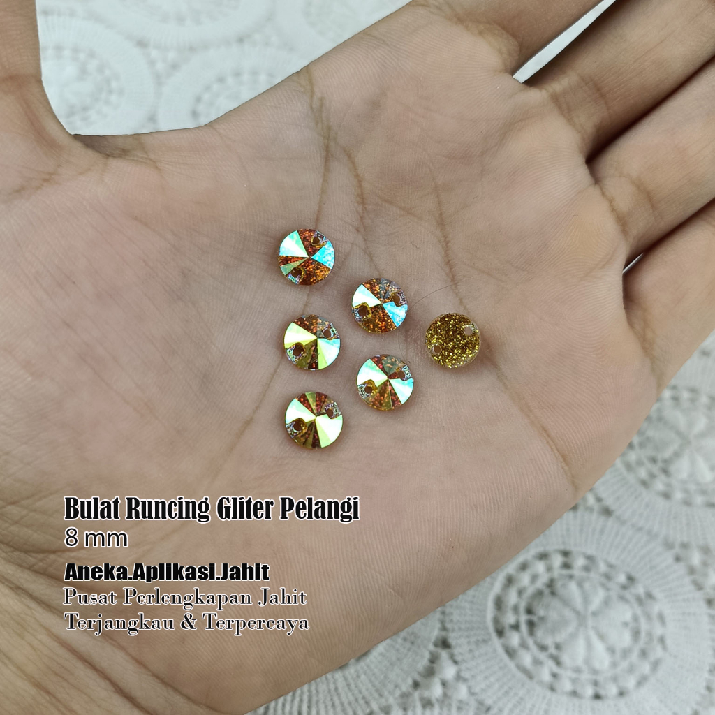Jual 100 BIJI PAYET BULAT RUNCING PELANGI SERBUK 8 MM | Shopee Indonesia