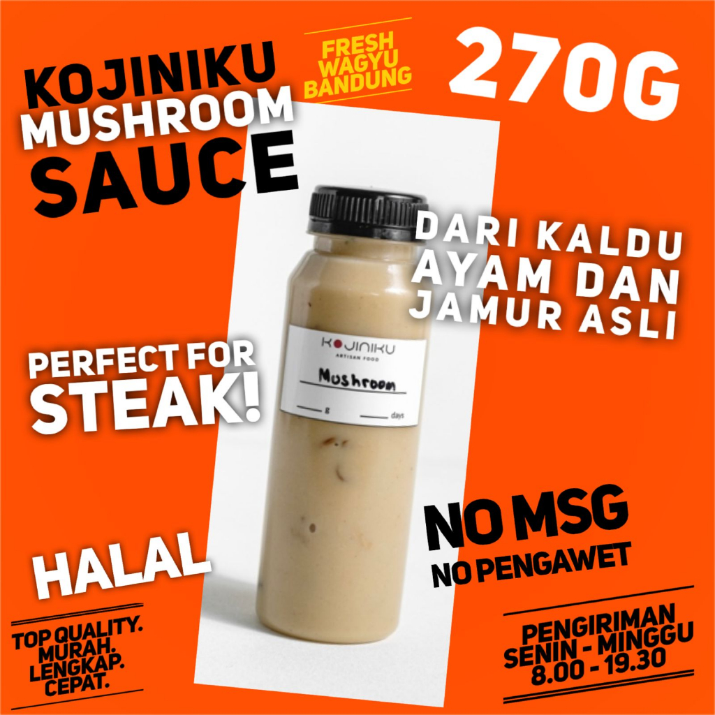 Jual KOJINIKU MUSHROOM SAUCE PREMIUM Saus Jamur untuk Steak Pasta Halal