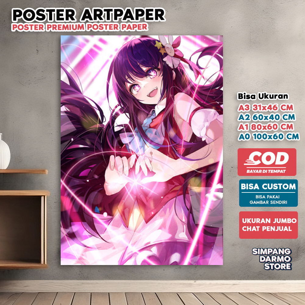 Jual Poster Anime Oshi no Ko Kualitas HD dan Bisa Custom untuk