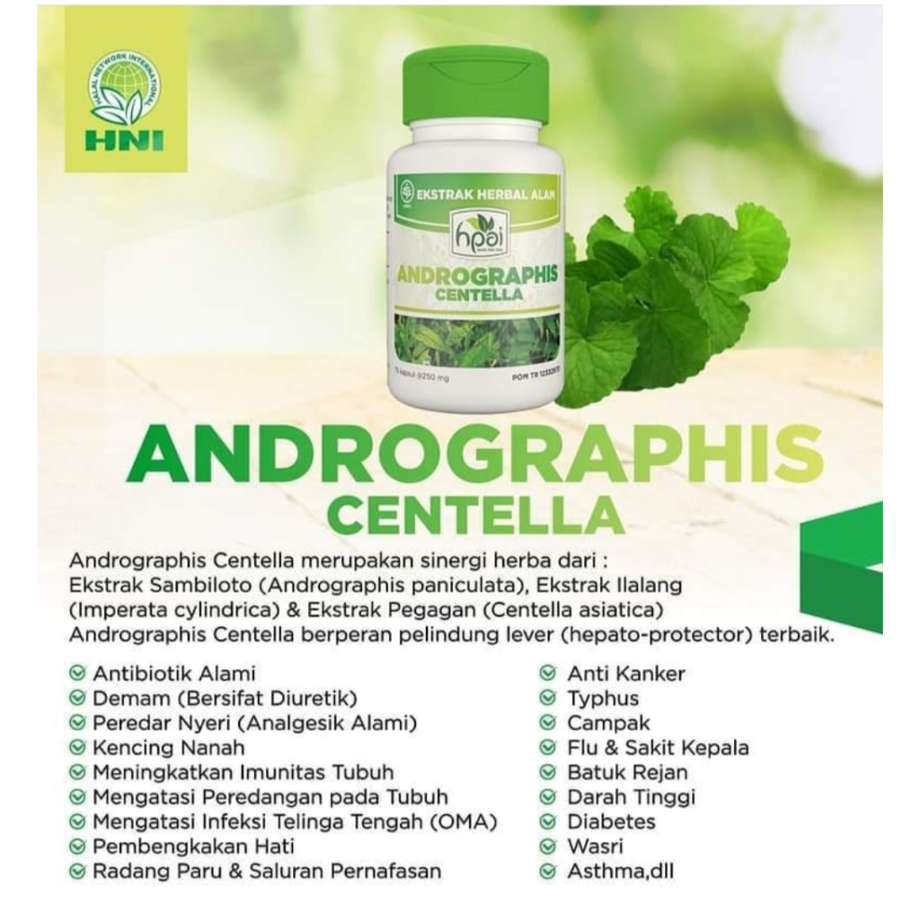 Jual Andrographis Centella Isi 75 Kapsul Original Hni Hpai Shopee