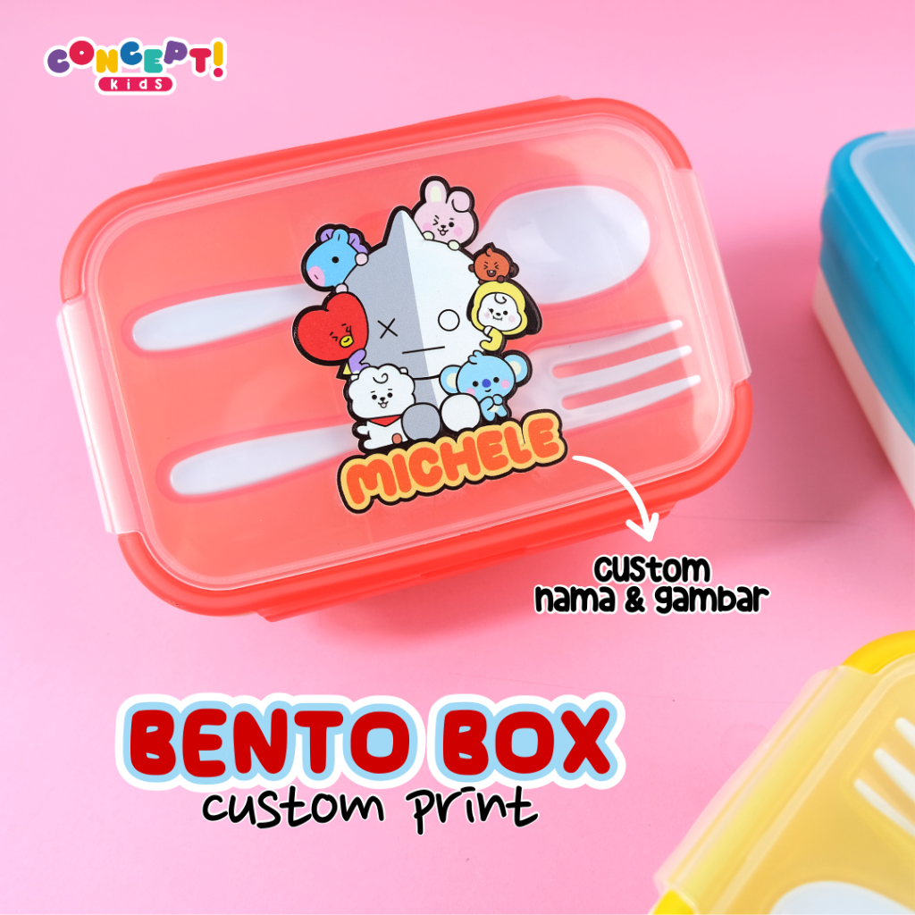 Jual BENTO BOX CUSTOM - TEMPAT MAKAN ANAK LUNCH BOX (BACA DESKRIPSI