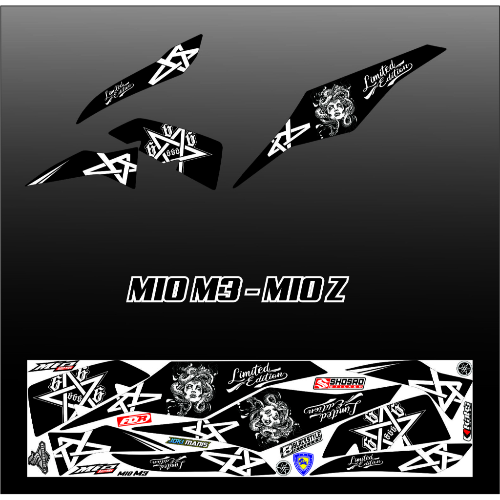 Jual STRIPINGMIO M3 / MOTOR YAMAHA MIO M3 / MOTOR MIO Z STIKER MEDUSA