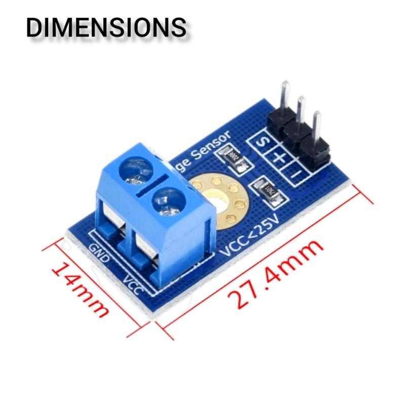 Jual Sensor Voltage Pendeteksi Tegangan DC 0-25V Arduino Raspberry Pi ...