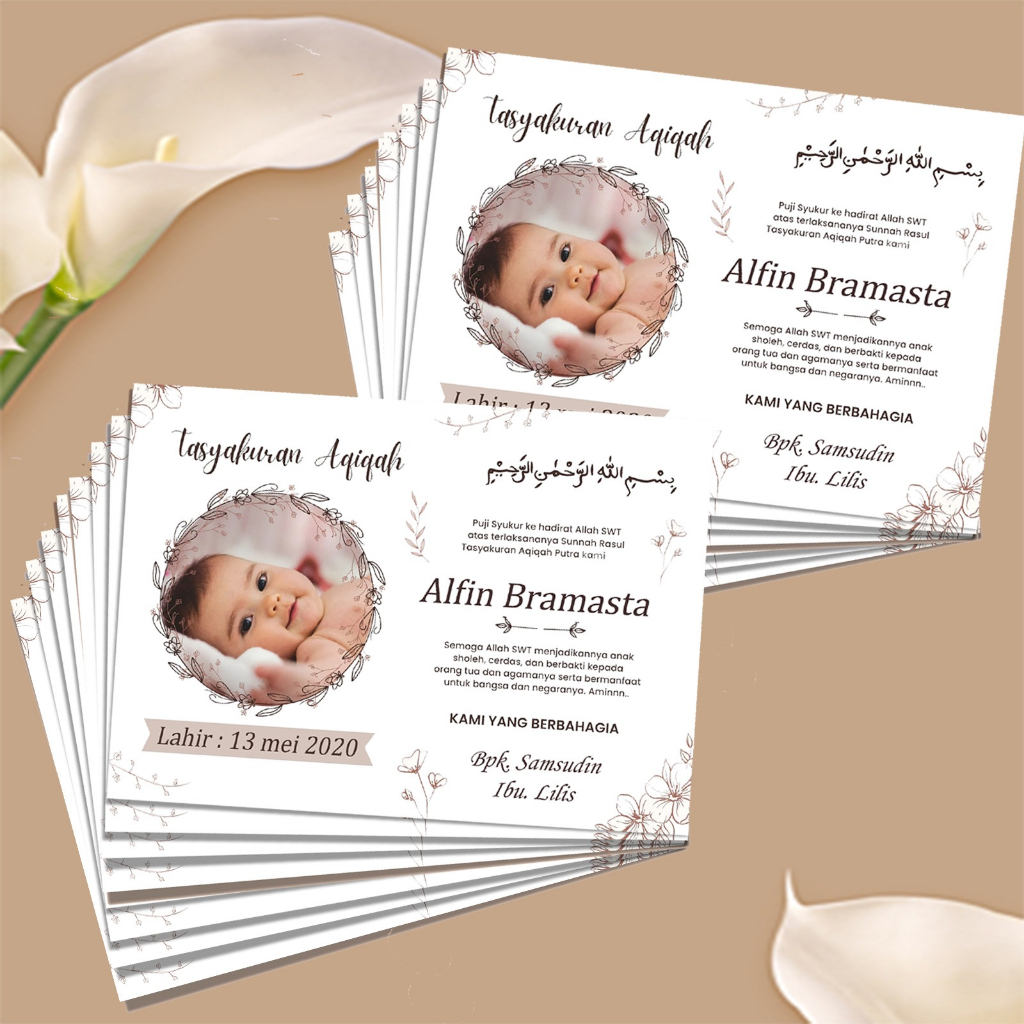 Jual Kartu Aqiqah Label Aqiqah | Label Tasyakuran Aqiqah Bayi | Shopee