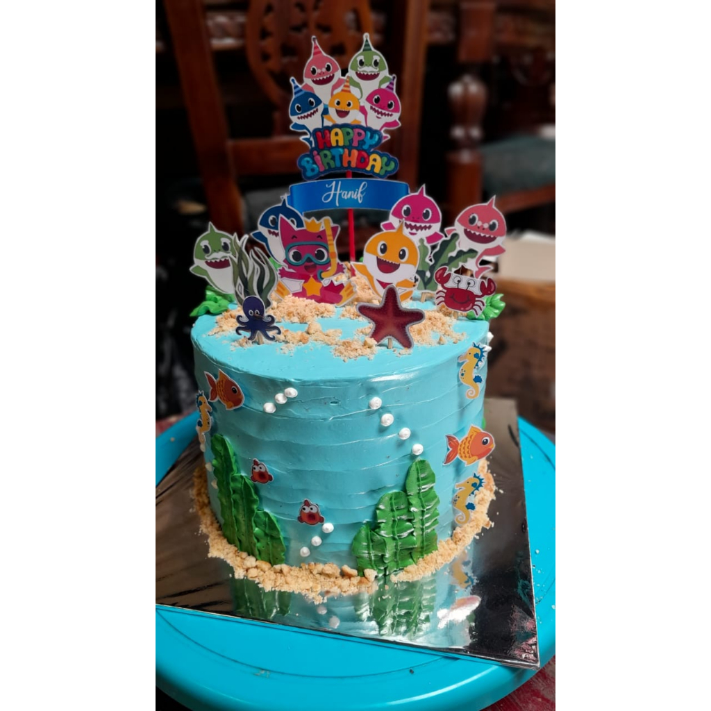 Jual Topper Kue Ulang Tahun Baby Shark (Custom Nama) | Shopee Indonesia
