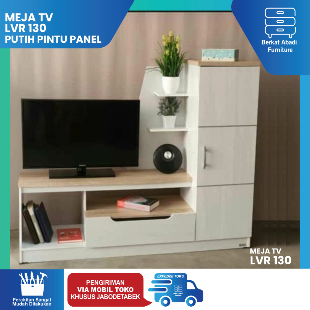 Jual Meja TV Rak TV Lemari TV Minimalis Lunar LVR 130 Pintu Panel ...