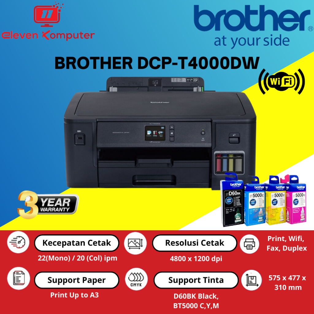 Jual BROTHER HL T4000DW Printer A3 T4000 DW [Duplex+WiFi] Shopee