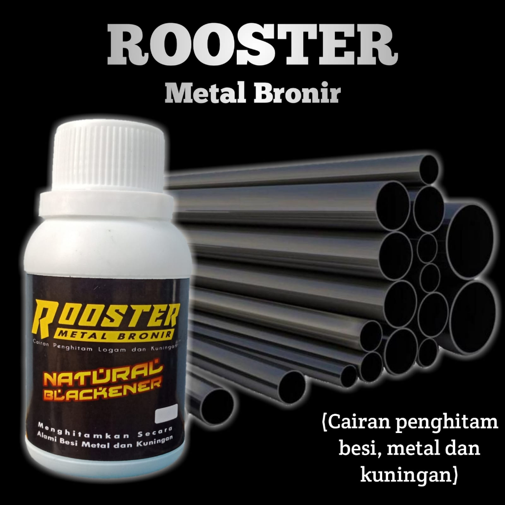 Jual COD Rooster Hitam Metal Bronir Penghitam BESI, BAJA, TEMBAGA