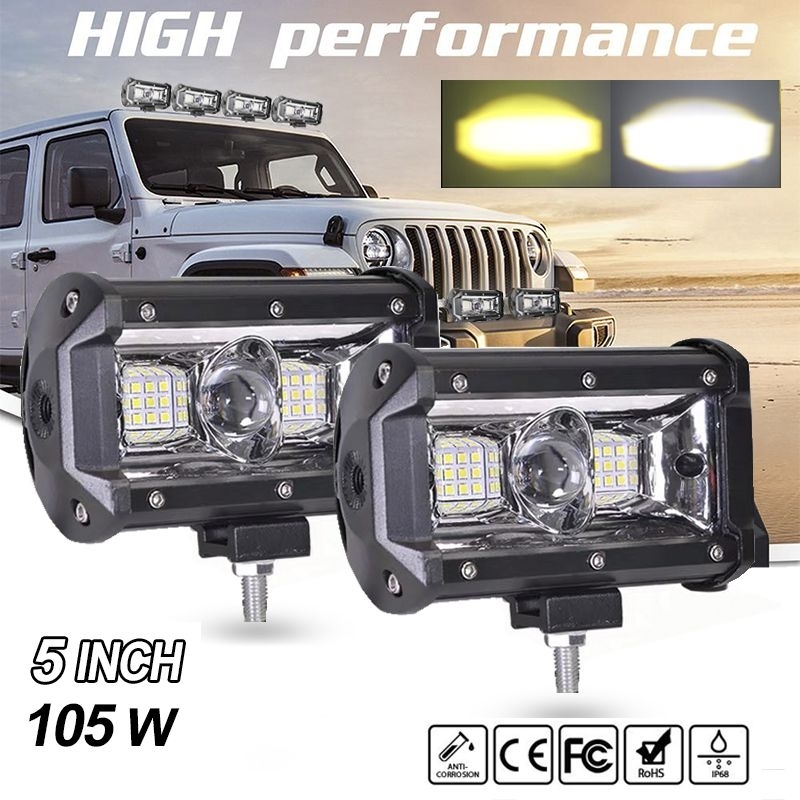 Jual lampu off-road cwl power LED dua warna 5 inch 105 Watt 12 dan 24 ...