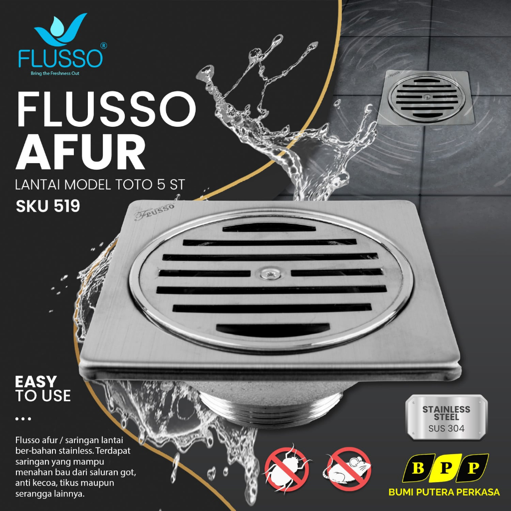 Jual Afur Lantai Flusso Floor Drain Stainless Saringan Lantai Anti Serangga Dan Bau Shopee