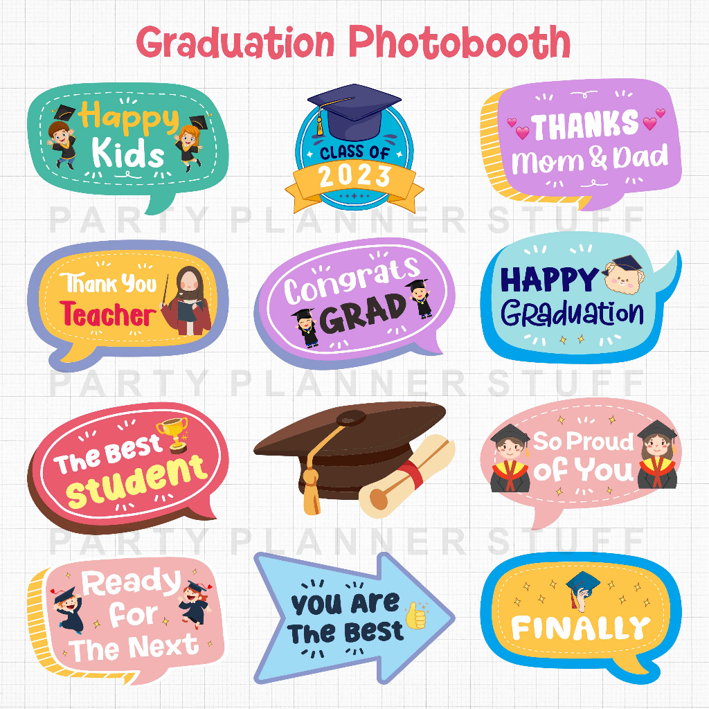 Jual Photobooth property fun props wisuda / graduation photobooth props ...